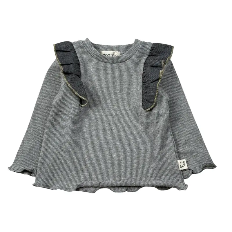 Cozmo Maglia tinta unita con Rouches Grigio per Neonata