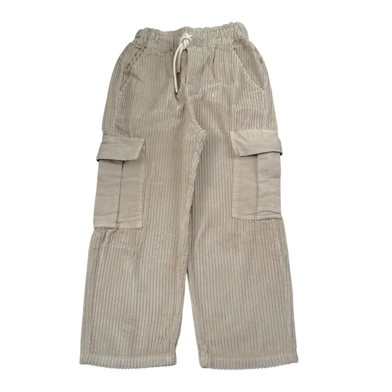 Cozmo Pantalone tinta unita A Costine Beige per Bambino