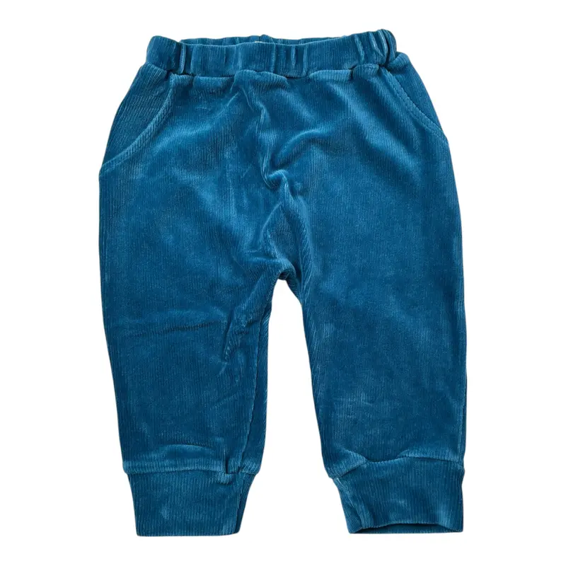 Cozmo Pantalone tinta unita con Elastico In Vita Petrolio per Neonato