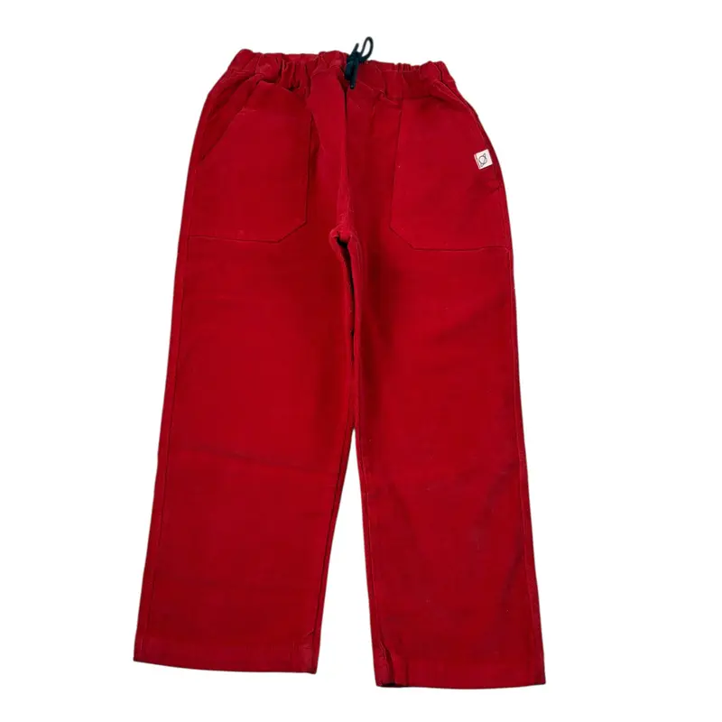 Cozmo Pantalone tinta unita con Girovita Regolabile Rosso per Bambino