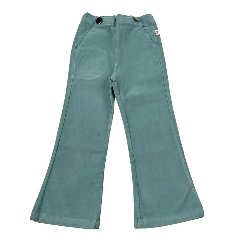 Cozmo Pantalone tinta unita Modello Zampa Verde Acqua per Bambina