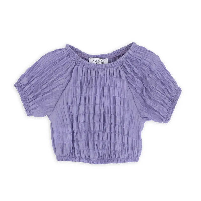 CROP TOP VIOLE ELASTICIZZATO