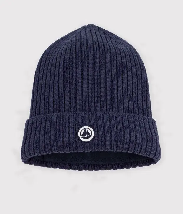 Cuffietta unisex per bambini in cotone con fodera in pile Petit Bateau