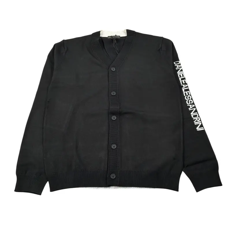 Daniele Alessandrini Cardigan tinta unita con Logo Nero per Bambino