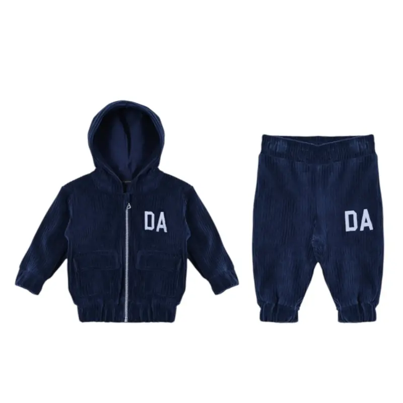 Daniele Alessandrini Completo 2Pz Felpa-Pantalone con Stampa Blu per Neonato
