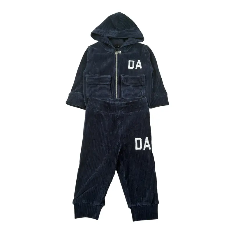 Daniele Alessandrini Completo 2Pz Felpa-Pantalone con Stampa Blu per Neonato