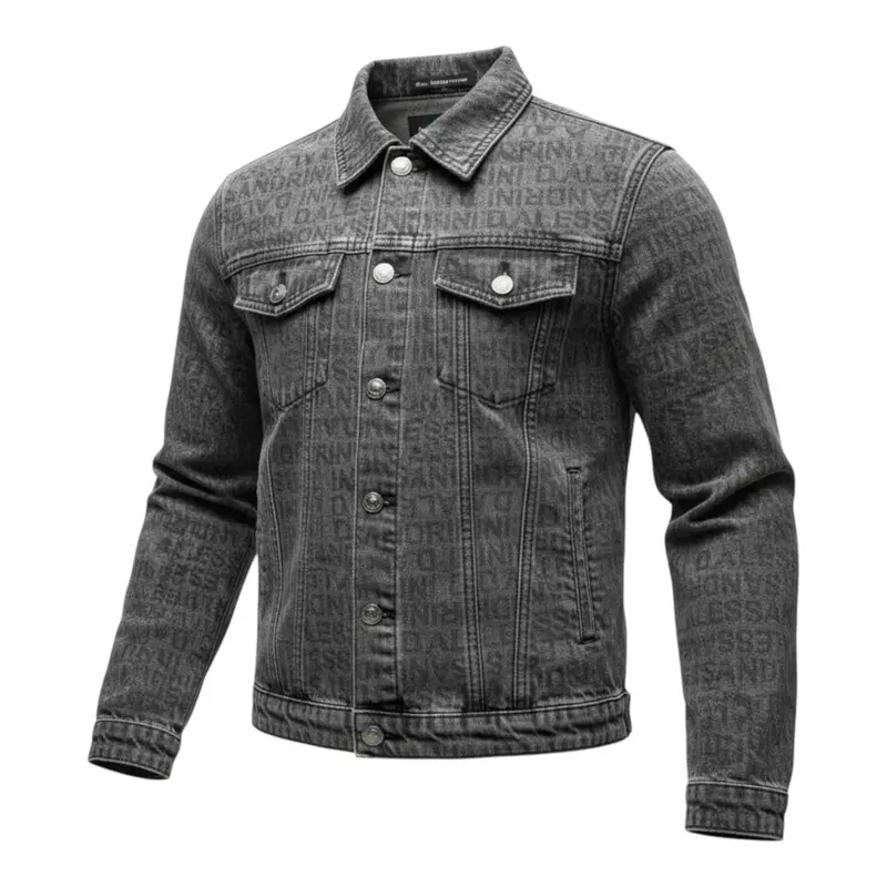 Daniele Alessandrini Giubbino In Denim tinta unita Logato Nero per Bambino