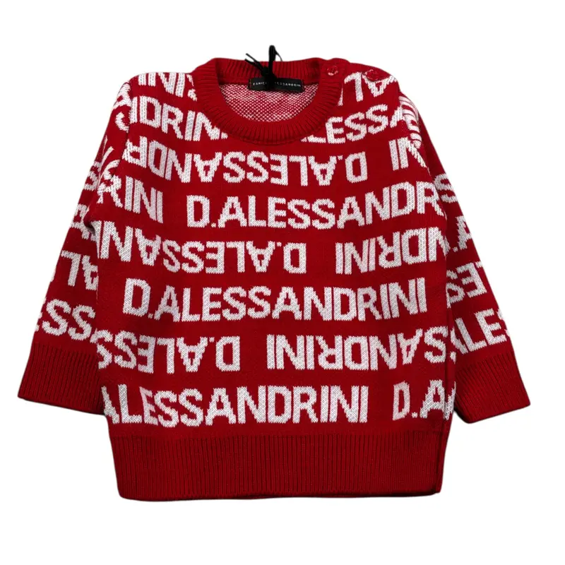 Daniele Alessandrini Maglia Girocollo tinta unita con Stampe Rosso per Neonato