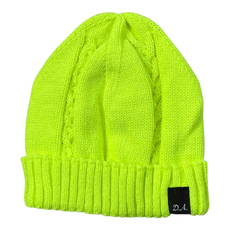 Daniele Alessandrini Set Sciarpa-Cappello tinta unita con Stampa Giallo Fluo per Bambino