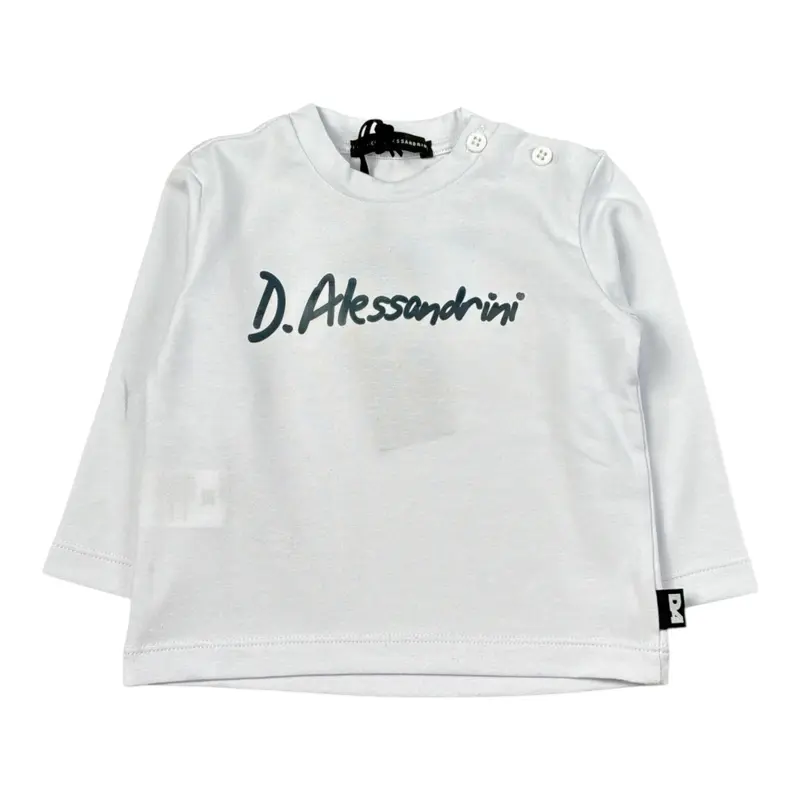 Daniele Alessandrini Shirt Girocollo tinta unita con Stampa Bianco per Bambino