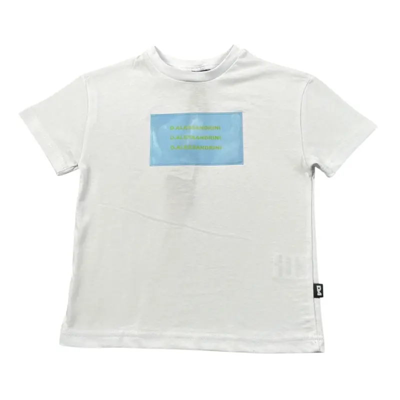 Daniele Alessandrini T-Shirt tinta unita con Stampa Bianco per Bambino