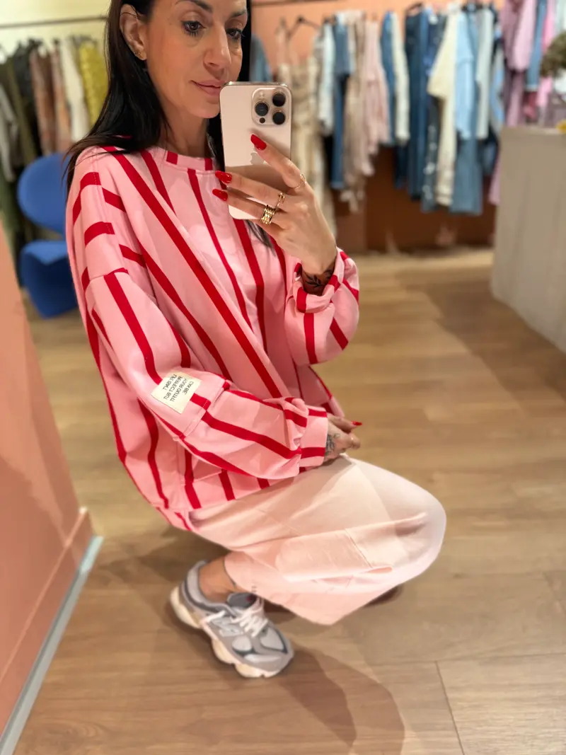 Denim barrel fit rosa