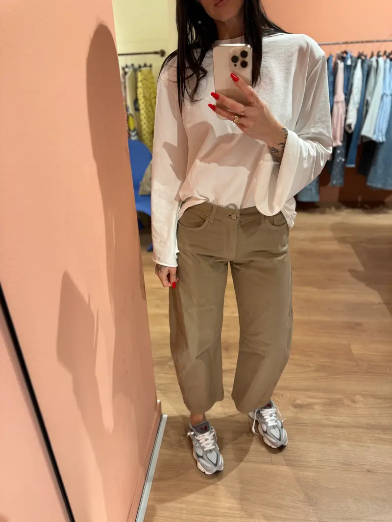 Denim barrel fit sabbia