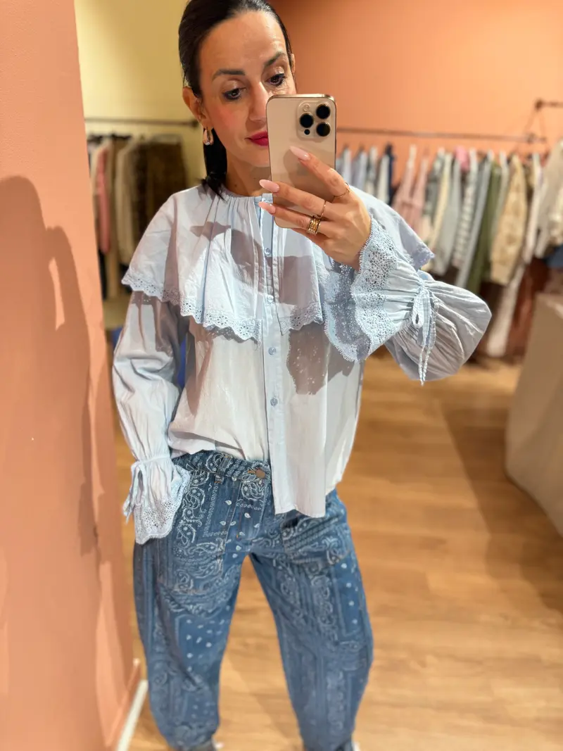 Denim paisley blu
