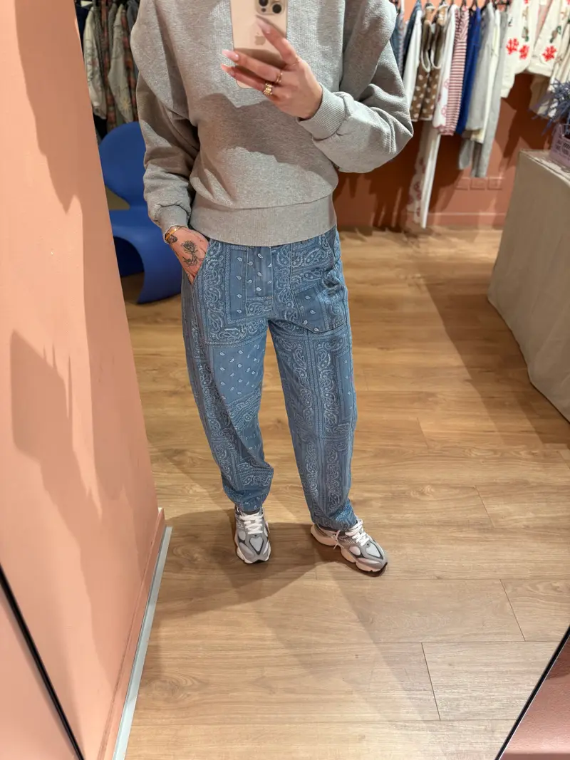 Denim paisley light blu
