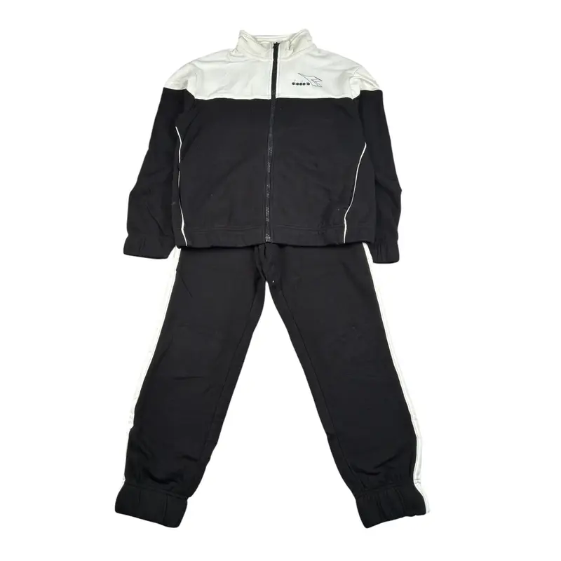 Diadora Completo 2 Pezzi Felpa-Pantalone Nero per Bambino