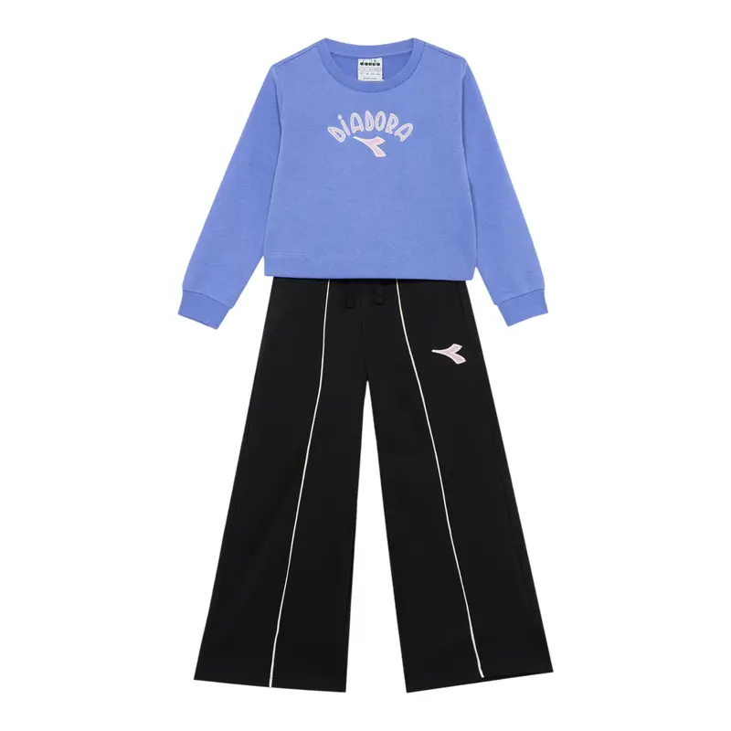 Diadora Completo 2 Pezzi Felpa-Pantalone tinta unita Viola per Bambina
