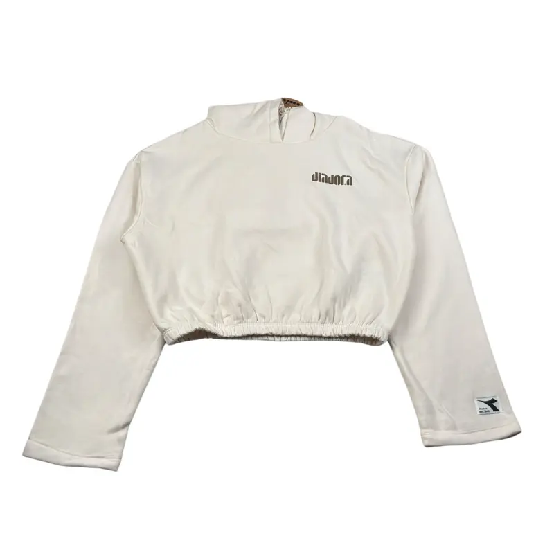 Diadora Felpa Chiusa tinta unita con Cappuccio Panna per Bambina