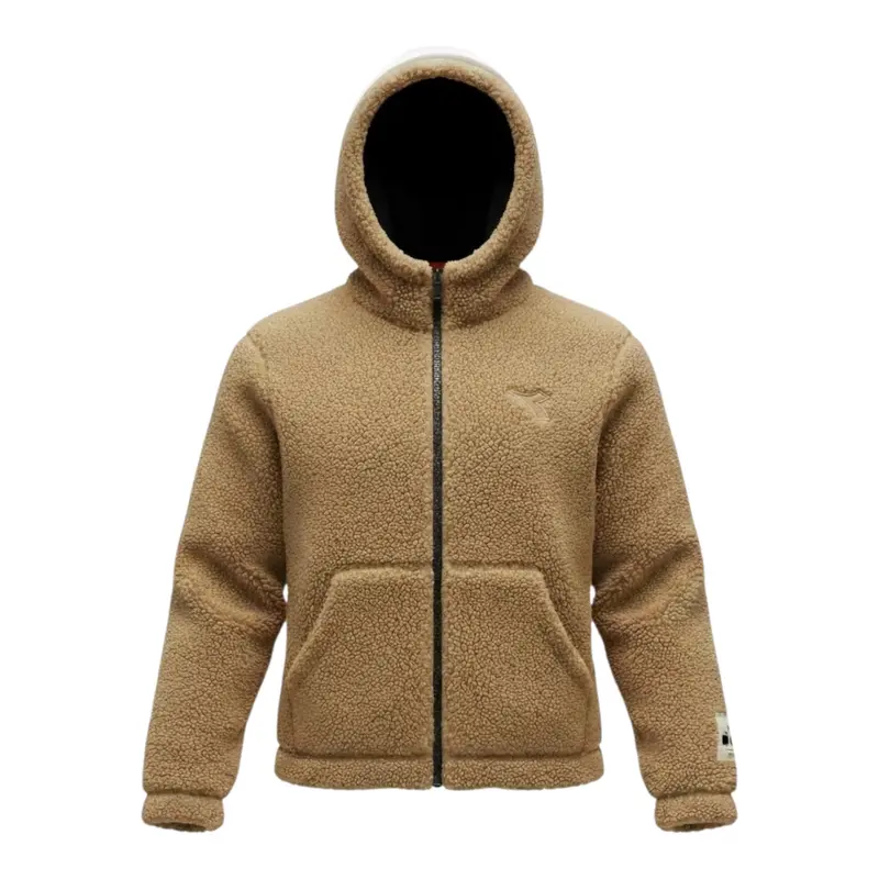 Diadora Giubbino Modello Teddy tinta unita con Zip E Cappuccio Biscotto per Bambino