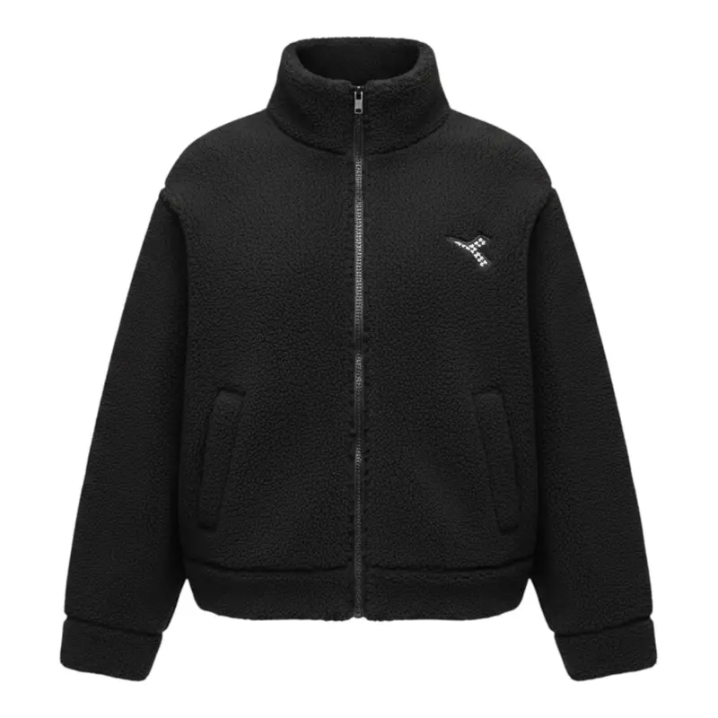 Diadora Giubbino Modello Teddy tinta unita con Zip Nero per Bambina