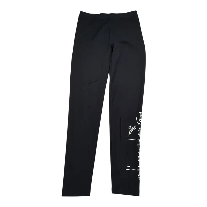 Diadora Leggins tinta unita con Applicazioni Nero per Bambina