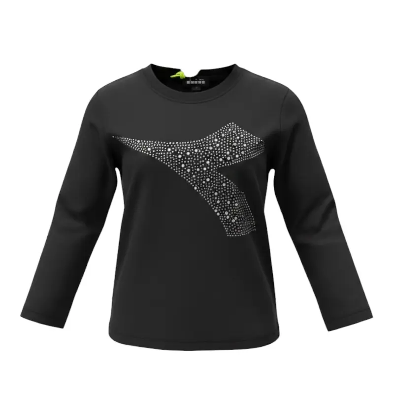Diadora Shirt tinta unita con Applicazioni Nero per Bambina