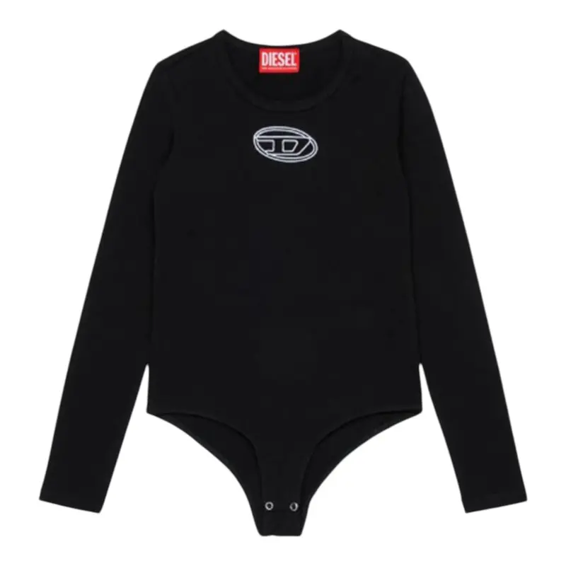 Diesel Body Tinta Uinita con Logo Nero per Bambina