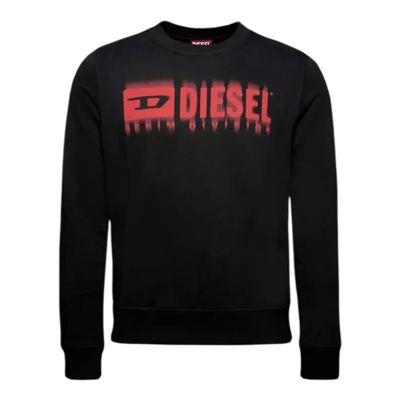 Diesel Felpa tinta unita con Logo Nero per Bambino