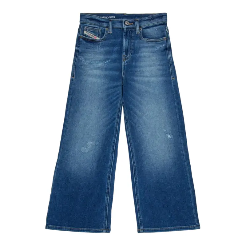 Diesel Jeans tinta unita con Girovita Regolabile Blu per Bambina