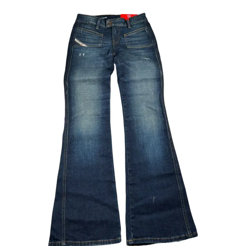 Diesel Jeans tinta unita con Girovita Regolabile Blu per Bambina