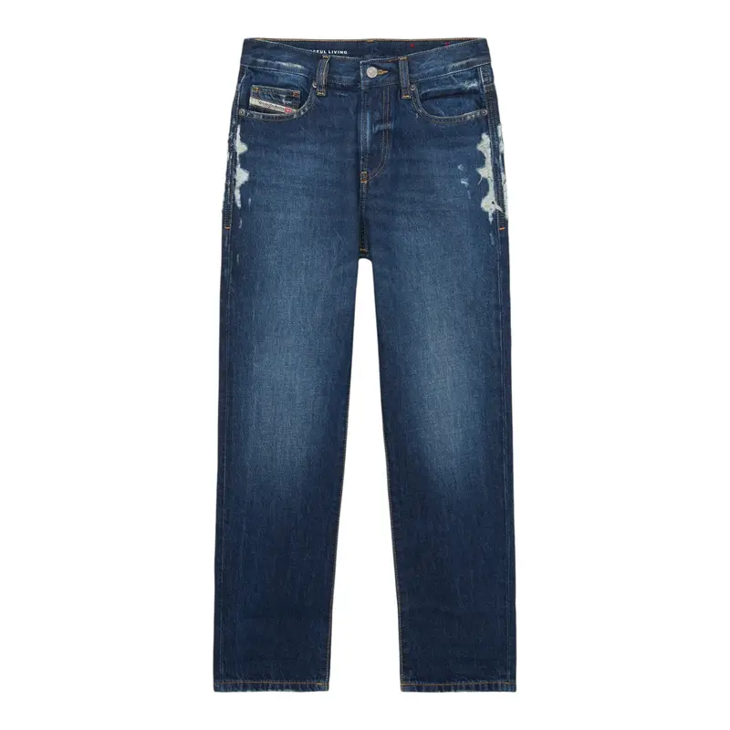 Diesel Jeans tinta unita con Girovita Regolabile Blu per Bambino
