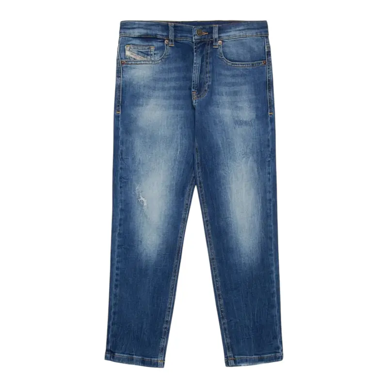 Diesel Jeans tinta unita con Girovita Regolabile Blu per Bambino
