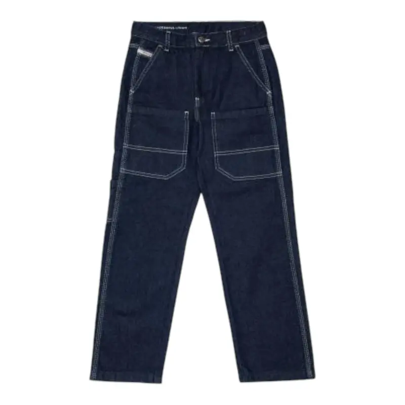 Diesel Jeans tinta unita con Girovita Regolabile Blu per Bambino