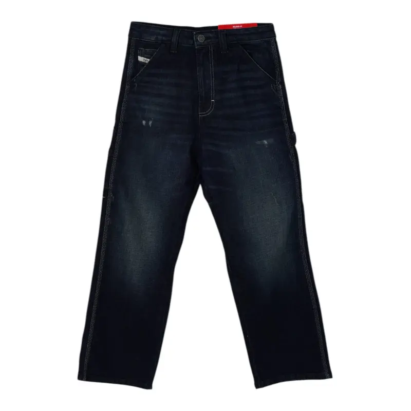 Diesel Jeans tinta unita con Girovita Regolabile Blu per Bambino