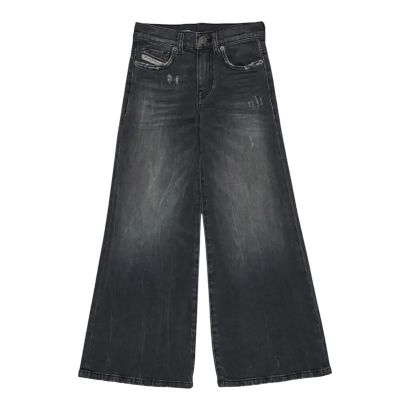 Diesel Jeans tinta unita con Girovita Regolabile Grigio per Bambina