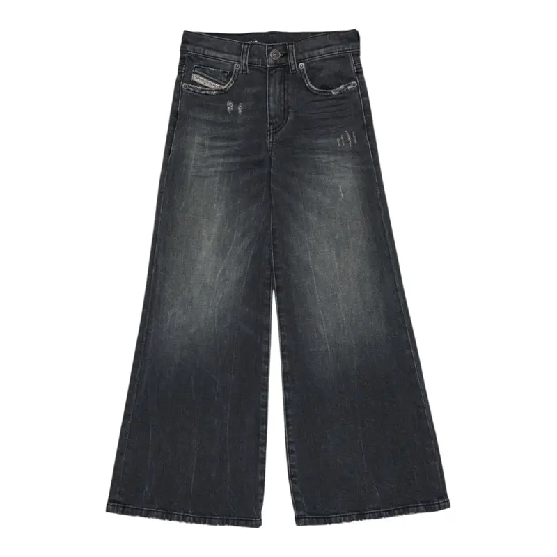 Diesel Jeans tinta unita con Girovita Regolabile Grigio per Bambina