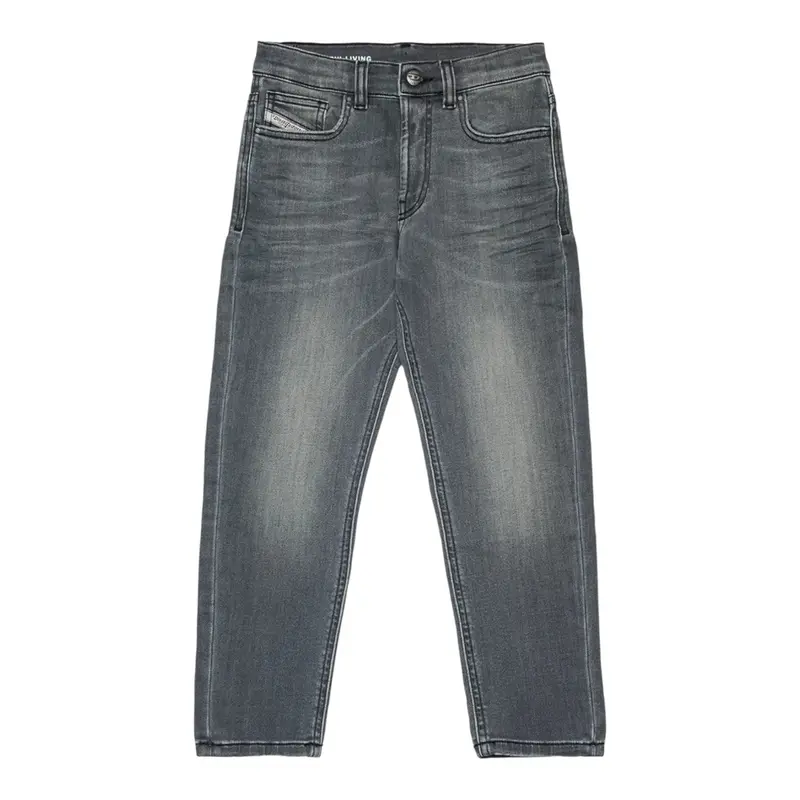 Diesel Jeans tinta unita con Girovita Regolabile Grigio per Bambino