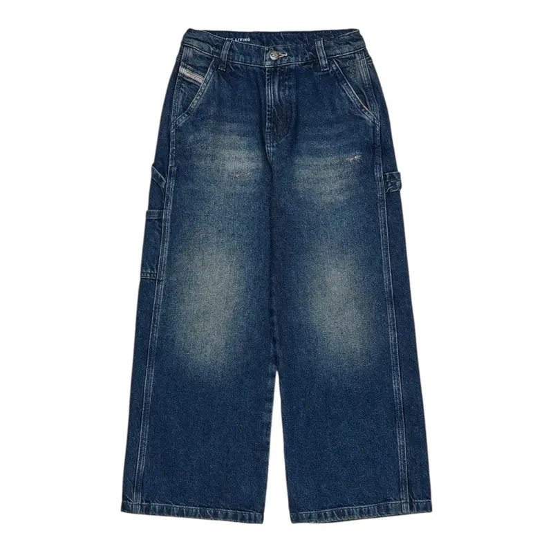Diesel Jeans tinta unita Modello A Palazzo Blu per Bambina