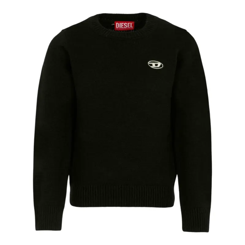 Diesel Maglia tinta unita con Logo Nero per Bambino