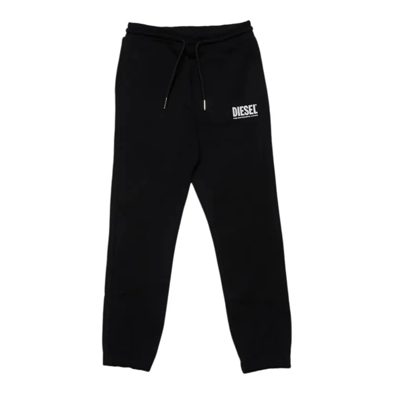 Diesel Pantalone Modello Tuta tinta unita con Logo Nero per Bambino