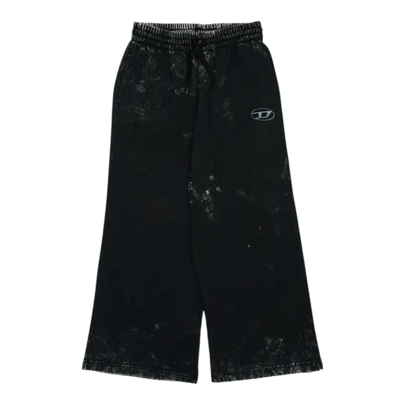 Diesel Pantalone Tuta tinta unita Modello Palazzo Nero per Bambina
