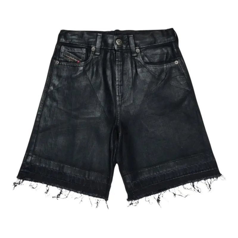 Diesel Short tinta unita con Girovita Regolabile Nero per Bambina