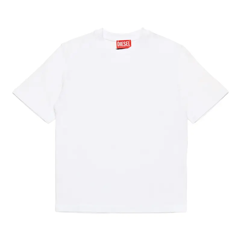 Diesel T-Shirt tinta unita con Stampa Bianco per Bambino