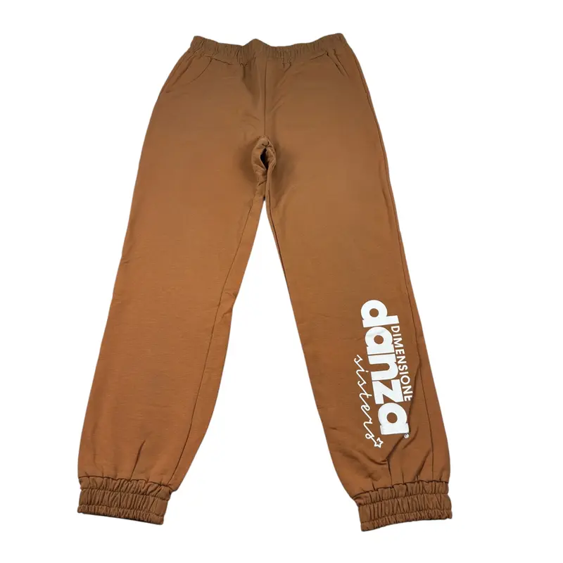 Dimensione Danza Pantalone Tuta tinta unita Cammello per Bambina