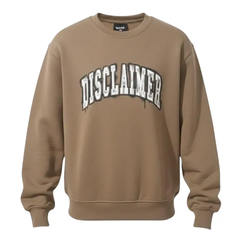Disclaimer Felpa Chiusa con Cappuccio tinta unita con Logo Beige per Bambino