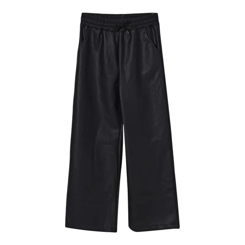 Disclaimer Pantalone tinta unita In Ecopelle Nero per Bambino
