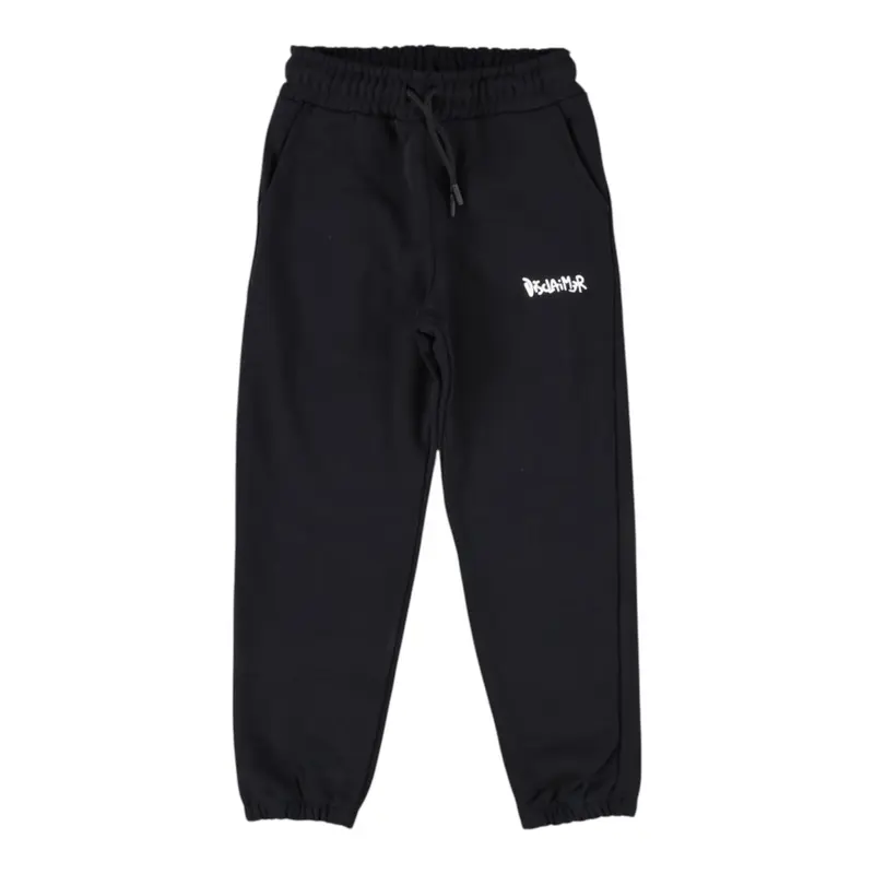 Disclaimer Pantalone Tuta tinta unita con Logo Nero per Bambino