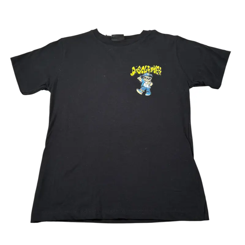 Disclaimer T-Shirt Girocollo tinta unita Nero per Bambino