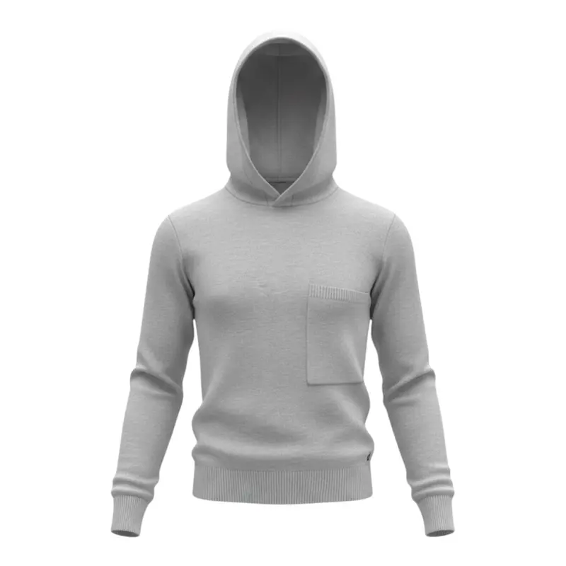 Dixie Felpa tinta unita con Cappuccio Grigio per Bambina