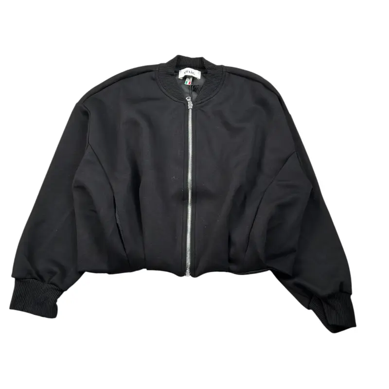 Dixie Felpa tinta unita con Zip Nero per Bambina